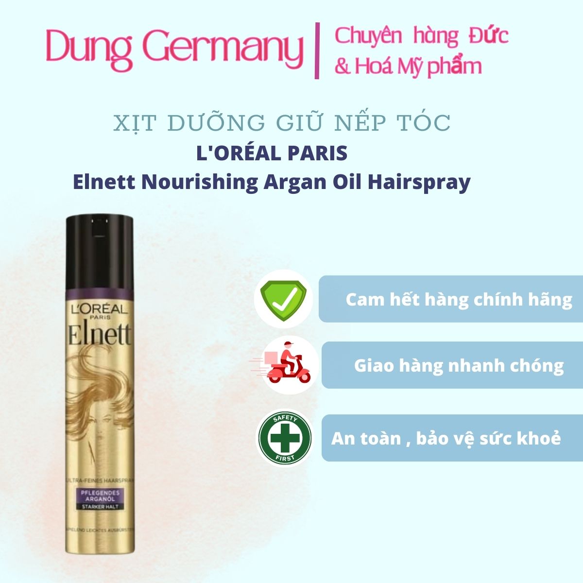 Xịt tóc giữ nếp L’OREAL ELNETT SATIN HAIRSPRAY - 250ml