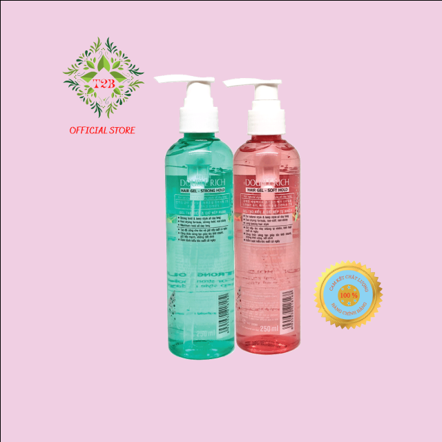 COMBO Gel Hard Tạo Kiểu Double Rich 250ml - Giữ Nếp Tóc Uốn