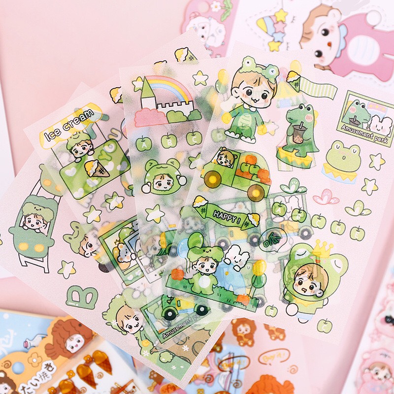 Bộ 4 tấm sticker cô gái lấp lánh