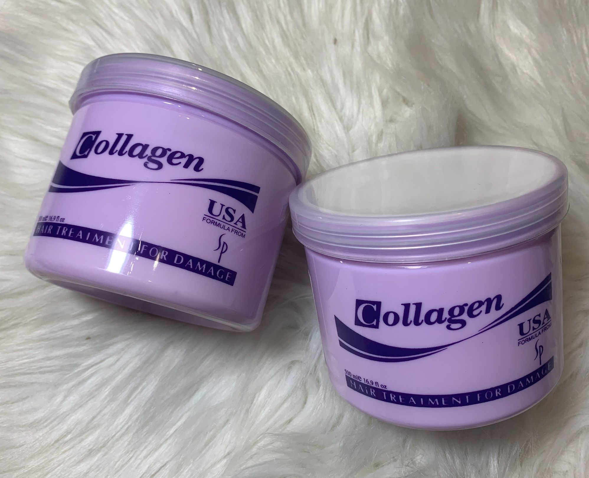 Hấp dầu collagen tiwan tím 500ml siêu mượt