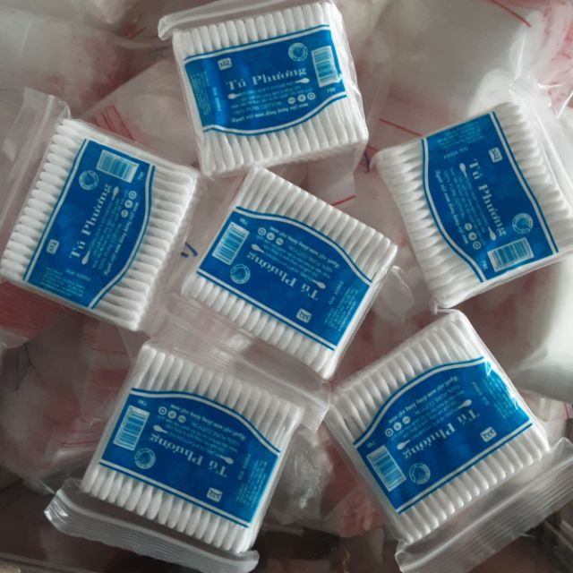 (giá sỉ) Combo 12 gói tăm bông ngưới lớn gói 100 que, bông tăm ngoáy tai tiện lợi