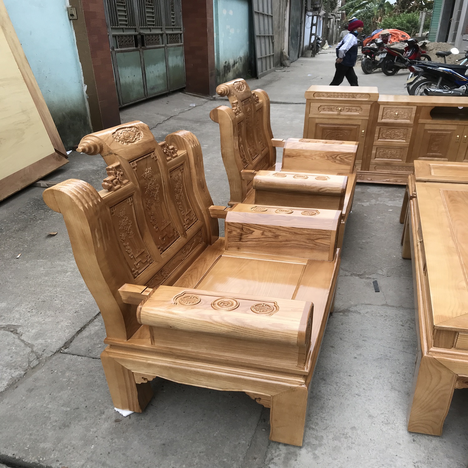 Bộ Bàn Ghế Âu Á Gỗ Sồi Nga