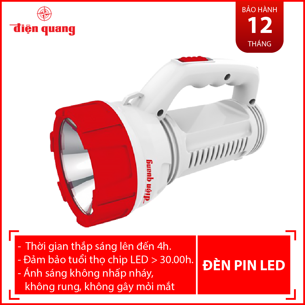 Đèn Pin LED Điện Quang ĐQ PFL08 (Pin sạc) bảo hành 12 tháng