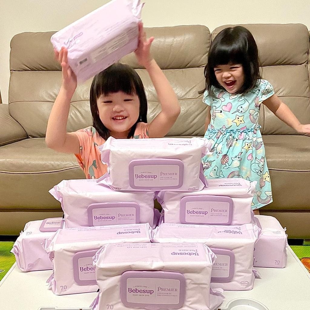 SỈ Thùng - 10 gói Khăn giấy ướt không mùi cho bé sơ sinh BEBESUP Hàn Quốc