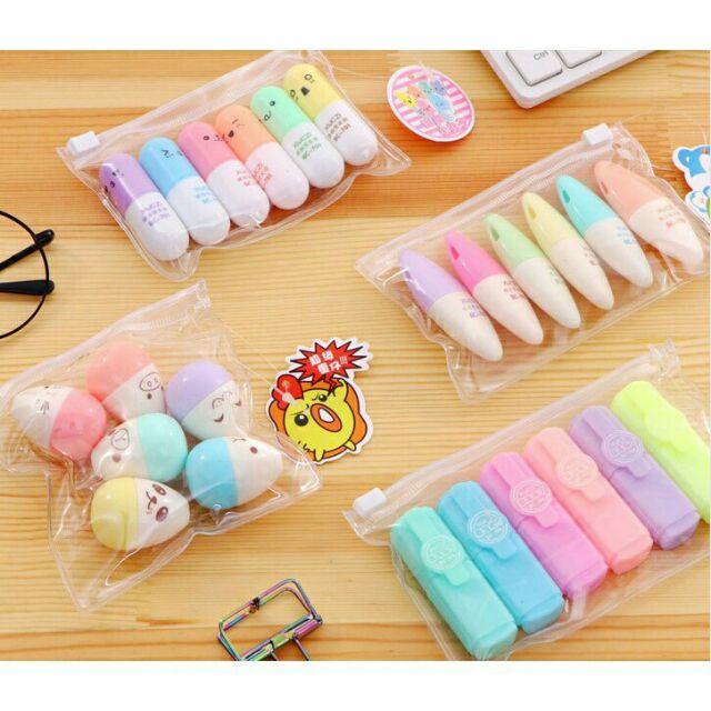[HCM]Compo bút dạ Quang siêu cute(6 cây)