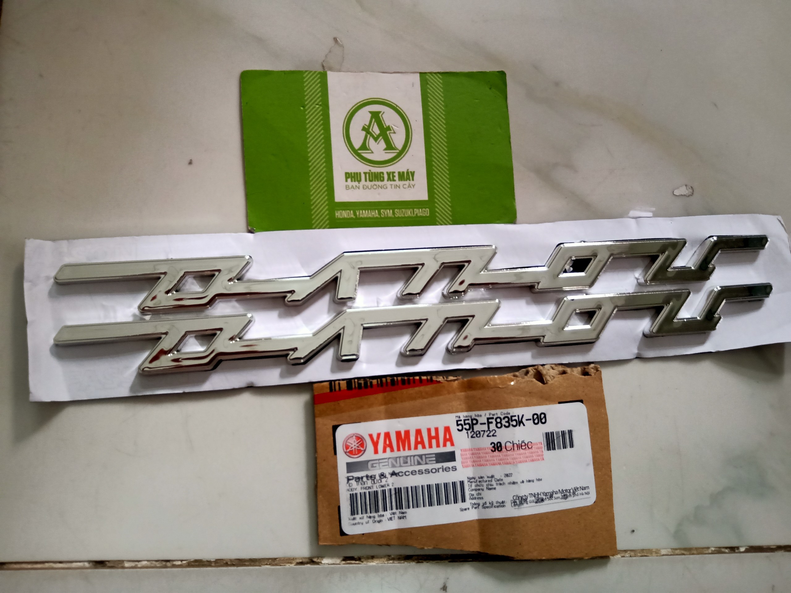 CẶP TEM CHỮ NỔI XI BẠC XE NOUVO 4
