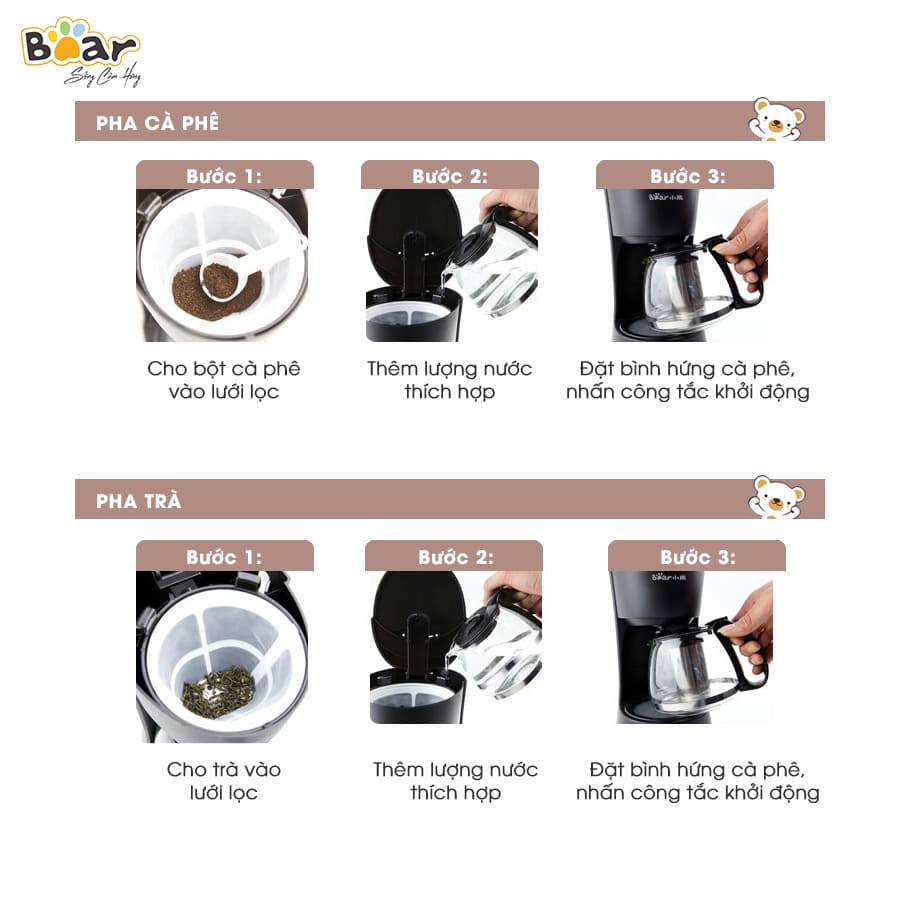 Máy Pha Cà Phê Espresso Tự Động Bear Bear KFJ-403 - BH 1 năm