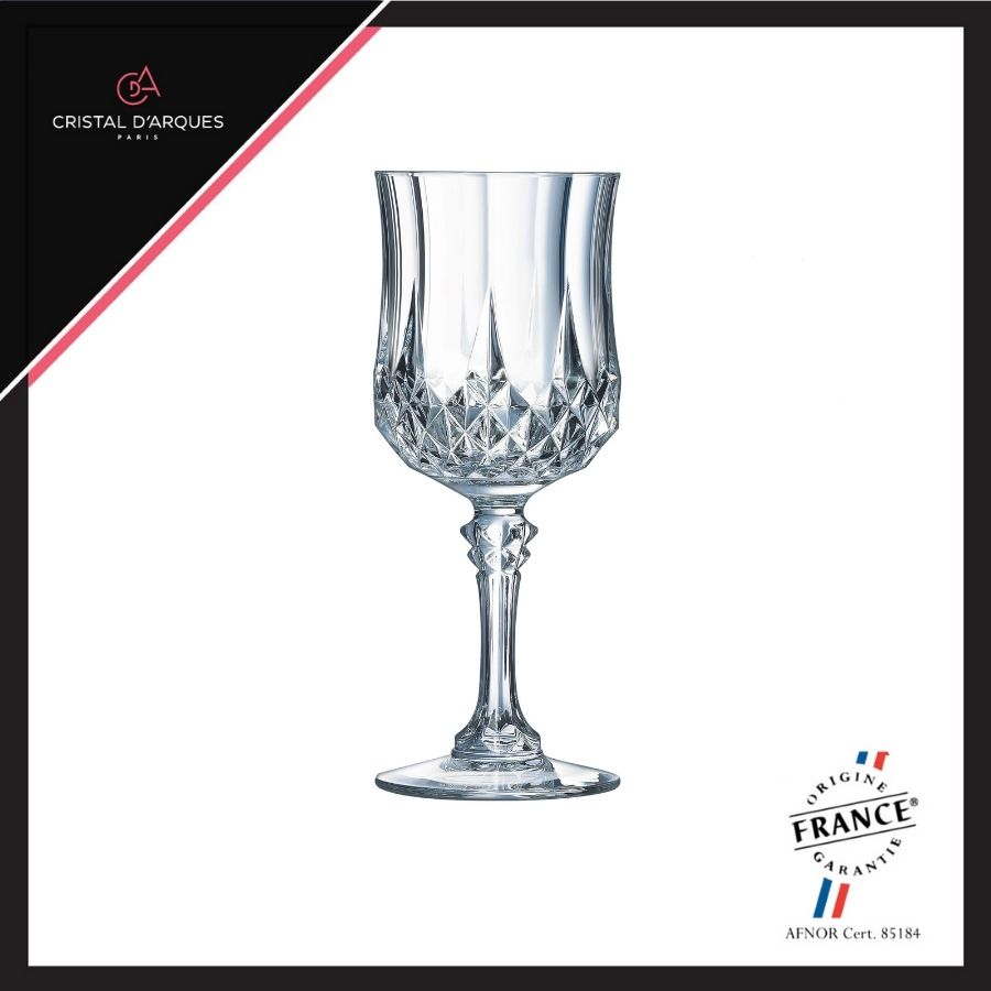 Bộ 6 ly rượu vang pha lê cristal d'arques longchamp 250ml - crlol7550