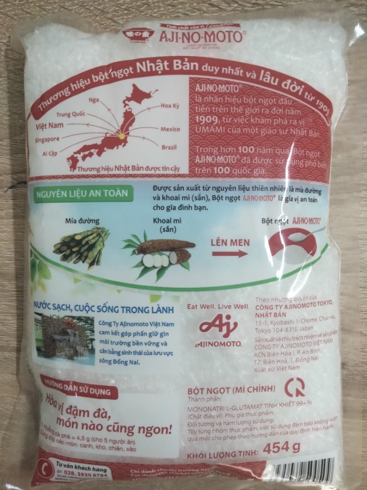 Gói Bột ngọt (Mì chính) hiệu AJI-NO-MOTO 454gr
