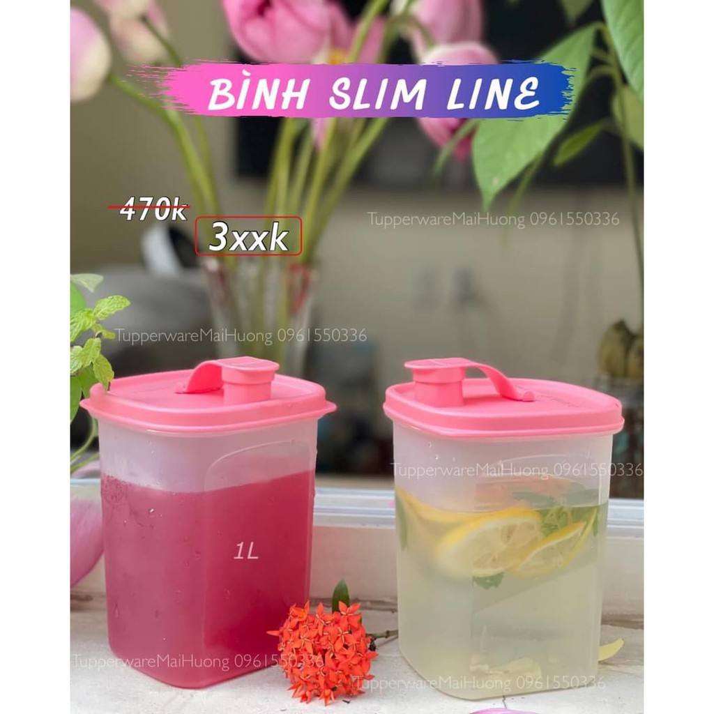 Tupperware ❤️Freeship❤️Bình nước Slim line Pitcher 350ml - 1L - 2L