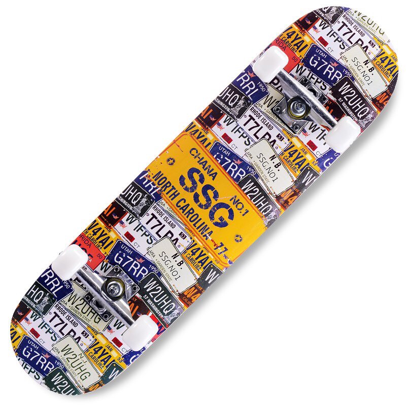 Ván Trượt Thể Thao Skateboard Mặt Nhám Cao Cấp (Khung hợp kim  + bánh cao su cao cấp)