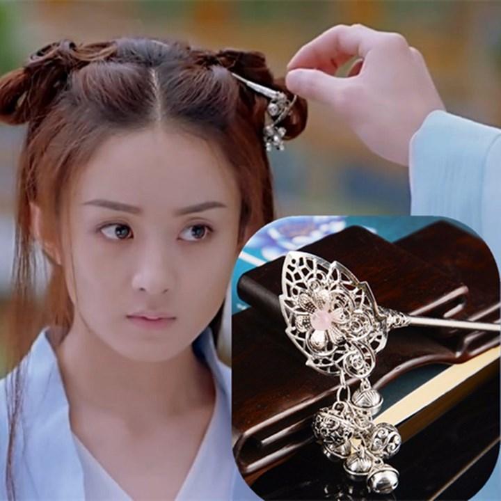 Kẹp tóc sở kiều truyện Trâm sở kiều truyện trâm chuông bạc trâm đặc công hoàng phi