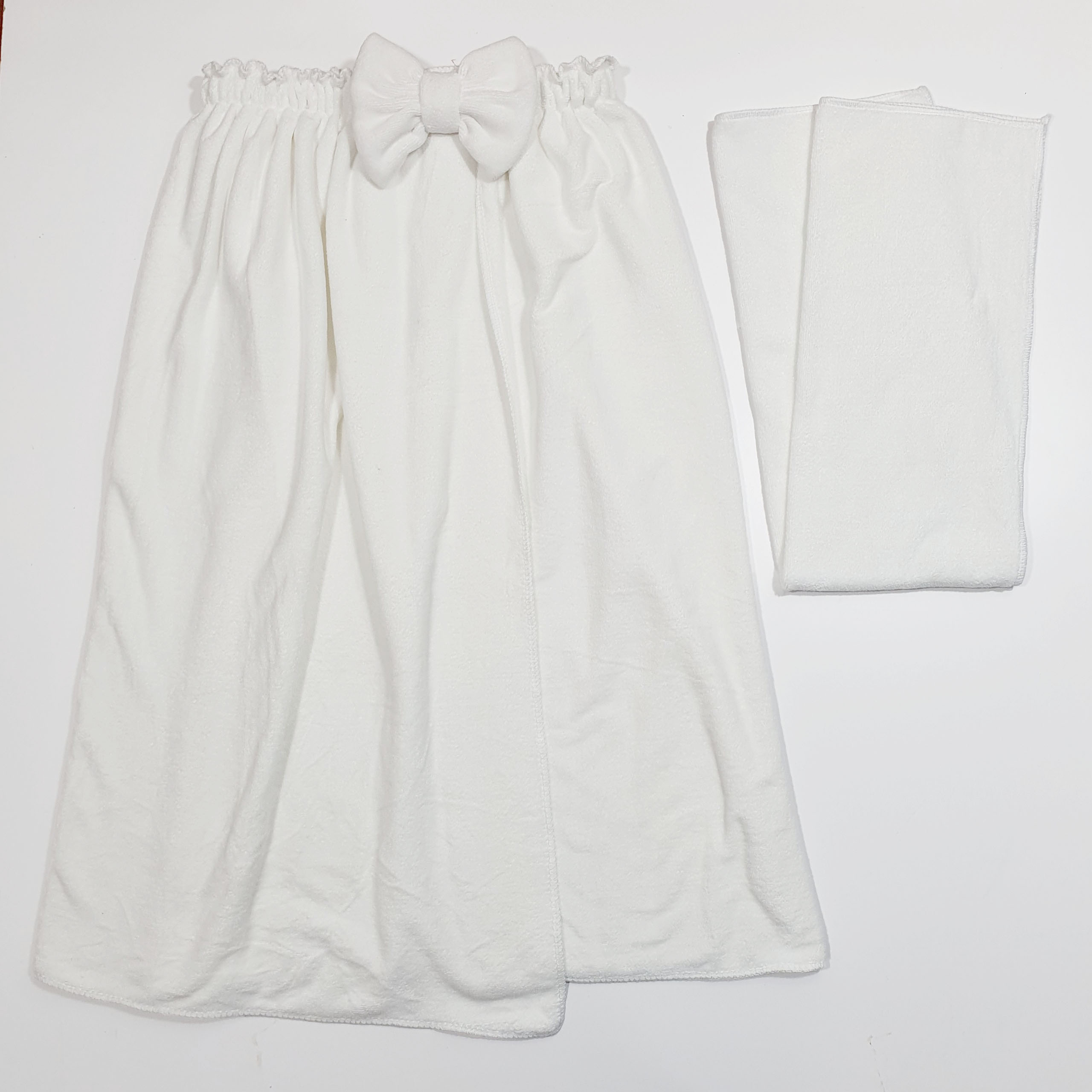 Váy Quây Spa Kèm Khăn Quấn Đầu Chất Microfiber Cao Cấp
