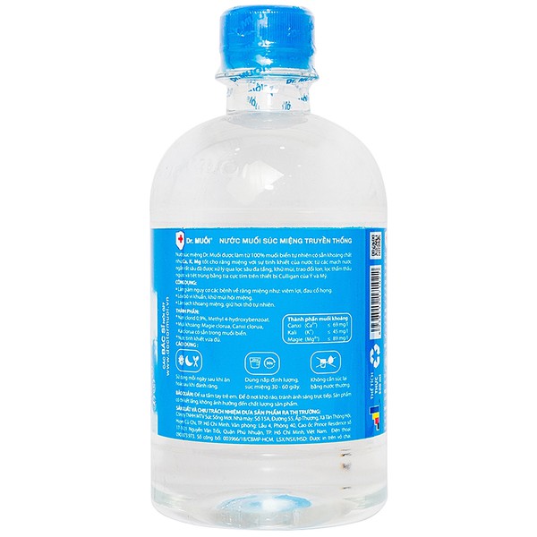 Thùng Nước Súc Miệng Dr. Muối  Truyền Thống (12 Chai 500ml)