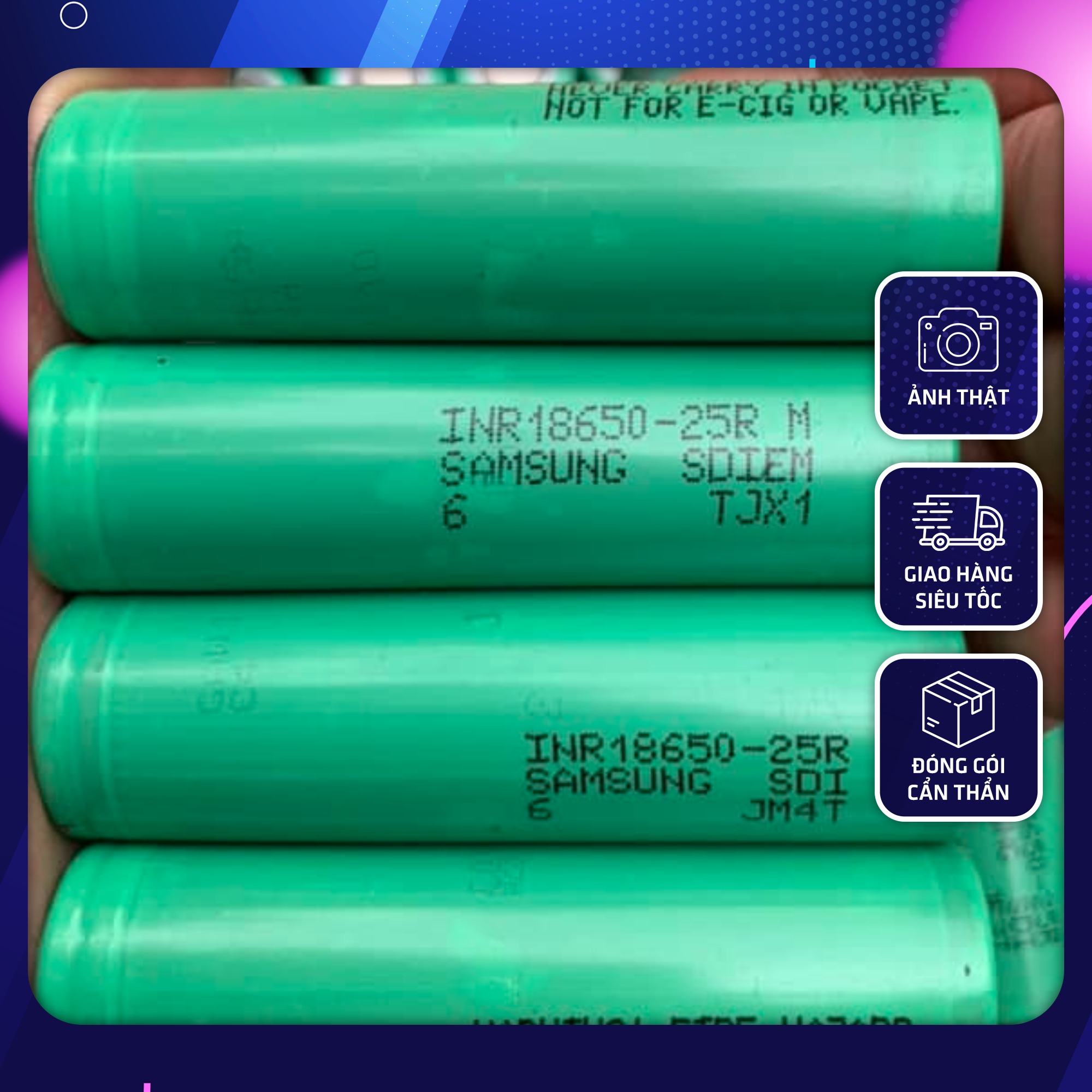 Pin 18650 Samsung 25R dung lượng 2700mAh - 3.7V xả 25A [Tặng thêm cell cùng loại]