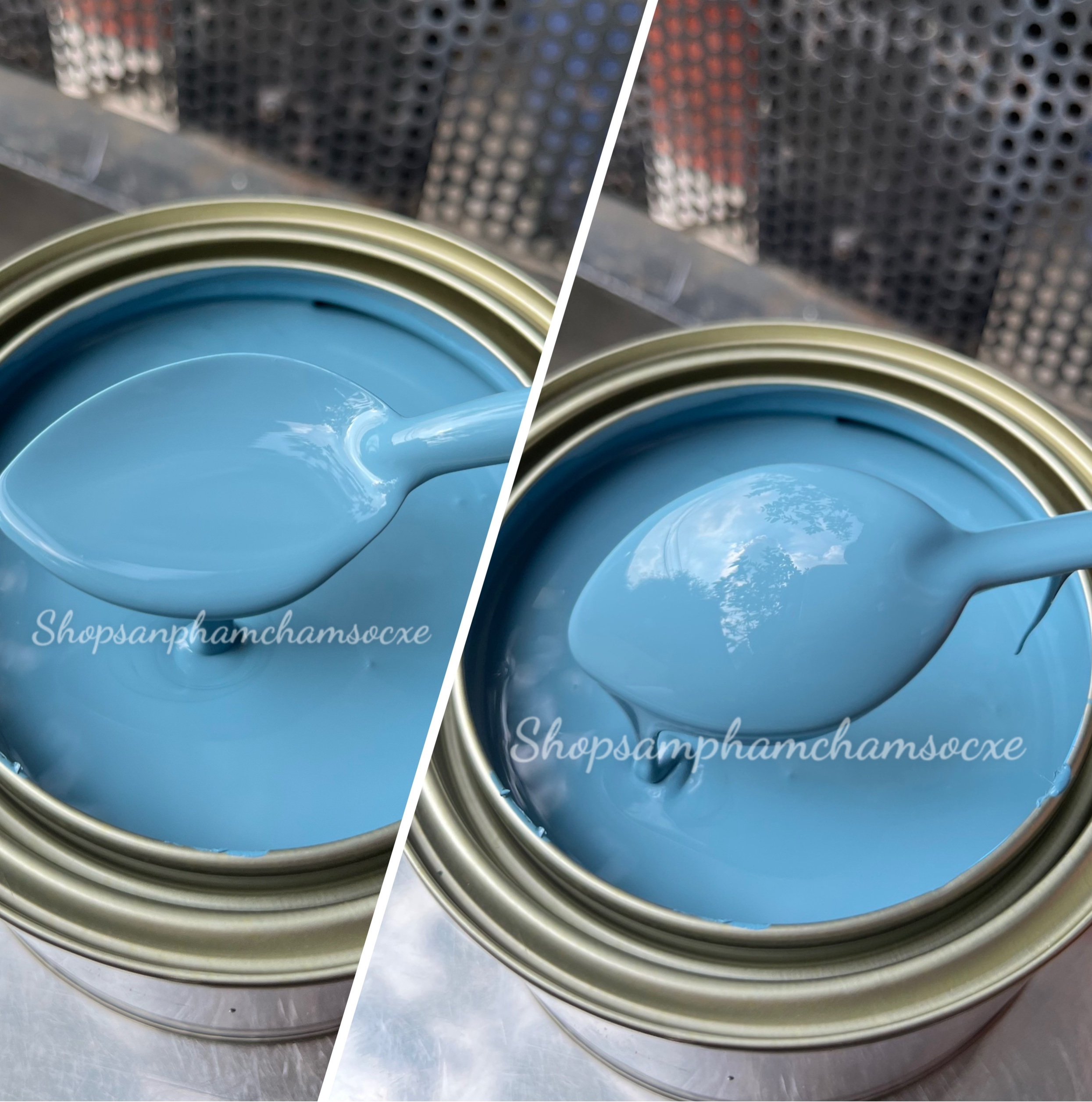 Sơn màu xanh tùy chọn - Sơn solid 1k đóng lon 0.5kg
