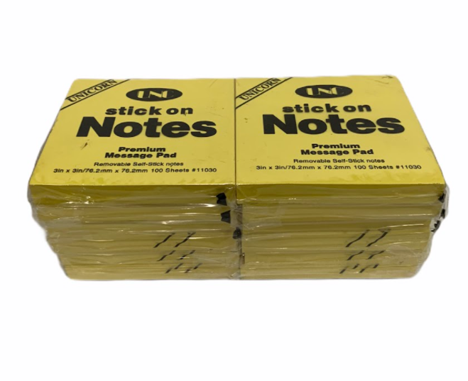 Giấy note vàng 3x3 UNC 7,6cmx7,6cm - 1 xấp