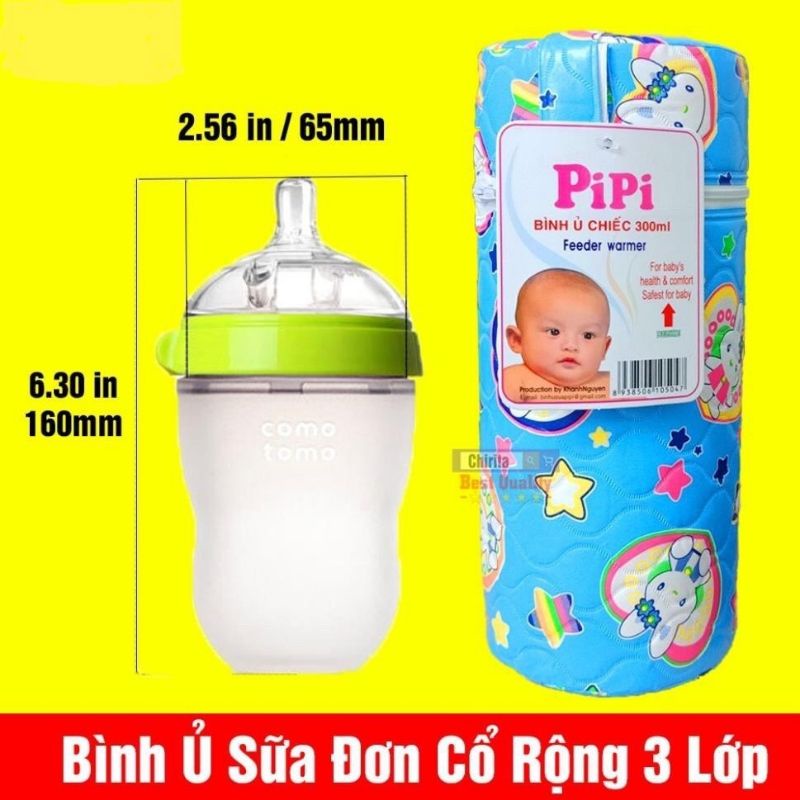 Bình ủ đơn PiPi giữ nhiệt bình sữa cổ rộng cho bé