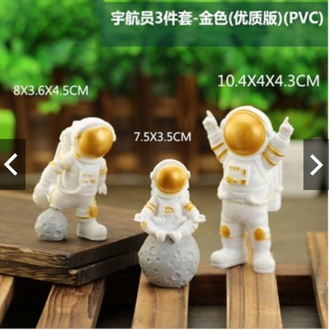 Set 3 mô hình phi hành gia trang trí bánh kem sinh nhật