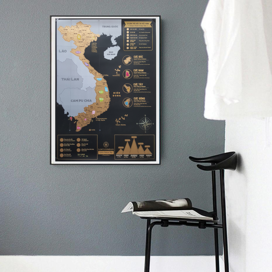 Vietnam Scratch Map Gold Edition