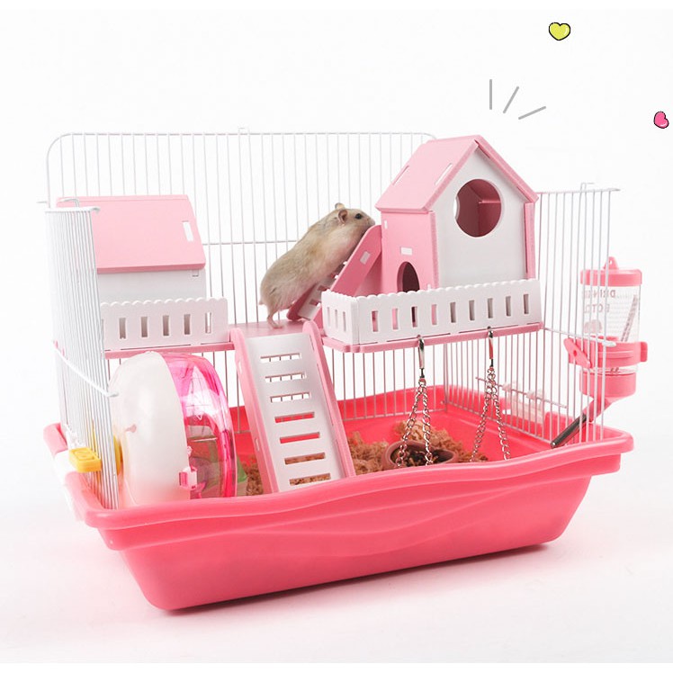 [Hoàn tiền 10%]Lồng hamster biệt thự 2 tầng full đồ