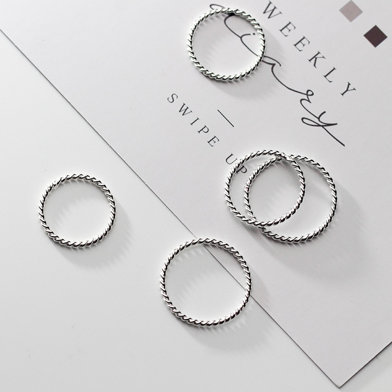 Nhẫn bạc nữ hình xoắn - nhẫn bạc đeo nhiều ngón n2462 - bảo ngọc jewelry