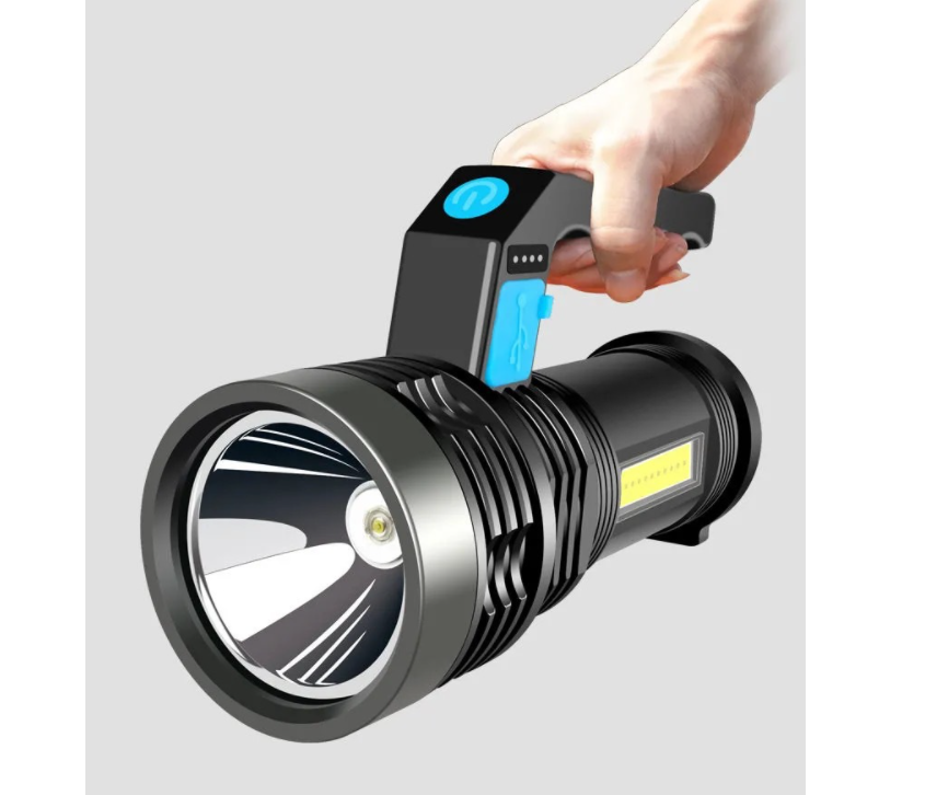 (kèm dây sạc ) Đèn pin sạc Work lights cam tay có 2 chế độ đền pin và đèn cạnh siêu sáng - đèn pin mini - den pin cam tay - đèn bão