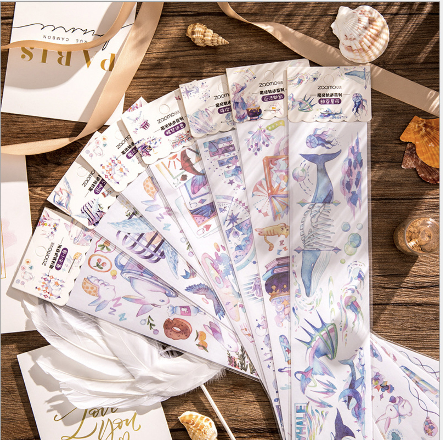 Dải sticker washi thiên thần trang trí sổ