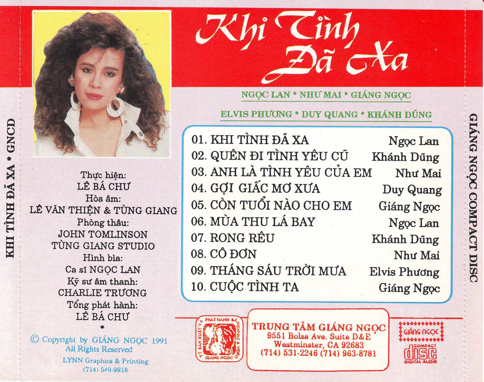 Bộ 5 đĩa cd nhạc Giáng Ngọc Cd 6
