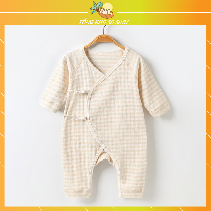 Bodysuit cho bé từ 0 đến 8 tháng body liền thân dài tay được làm từ sợi