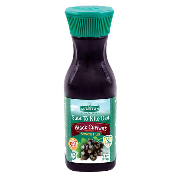 Sinh tố Golden Farm nho (Black Currant) Chai 1000ml syrup pha chế, trà, trà sữa, si rô