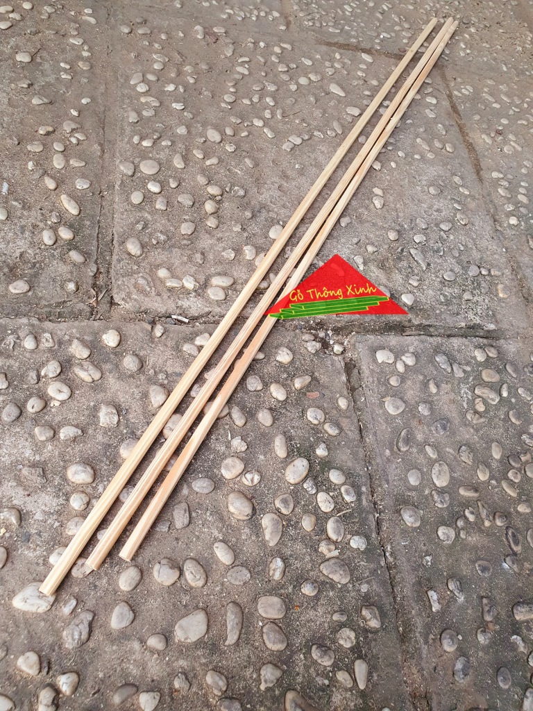 Bó 3 thanh gỗ thông tròn phi 1cm, dài 1m dùng trang trí, làm decorde, macrame, chế đồ