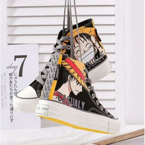 Giày ulzzang dáng Converse in hình anime luffy