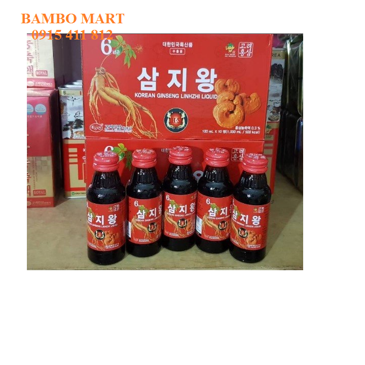 NƯỚC HỒNG SÂM LINH CHI HÀN QUỐC HỘP 10 CHAI
