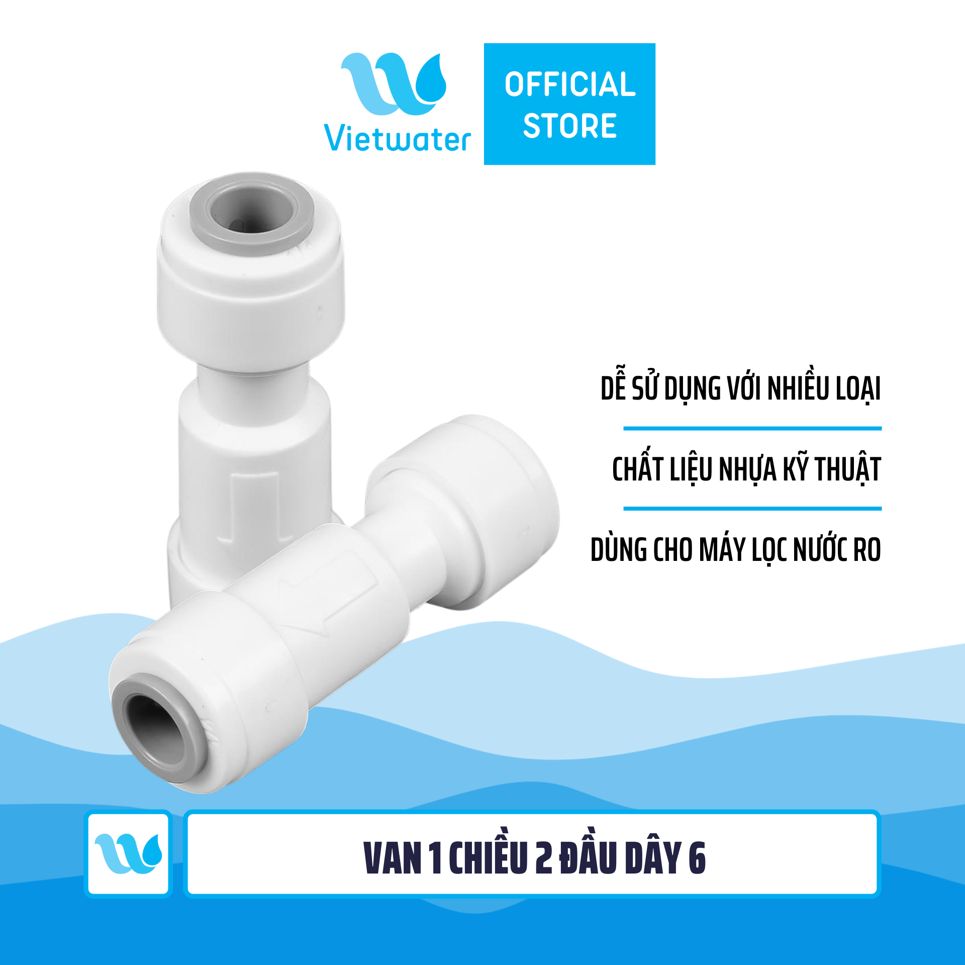 [HCM]Van 1 chiều 2 đầu dây 6 máy lọc nước (Van 1 chiều nối 6-6)