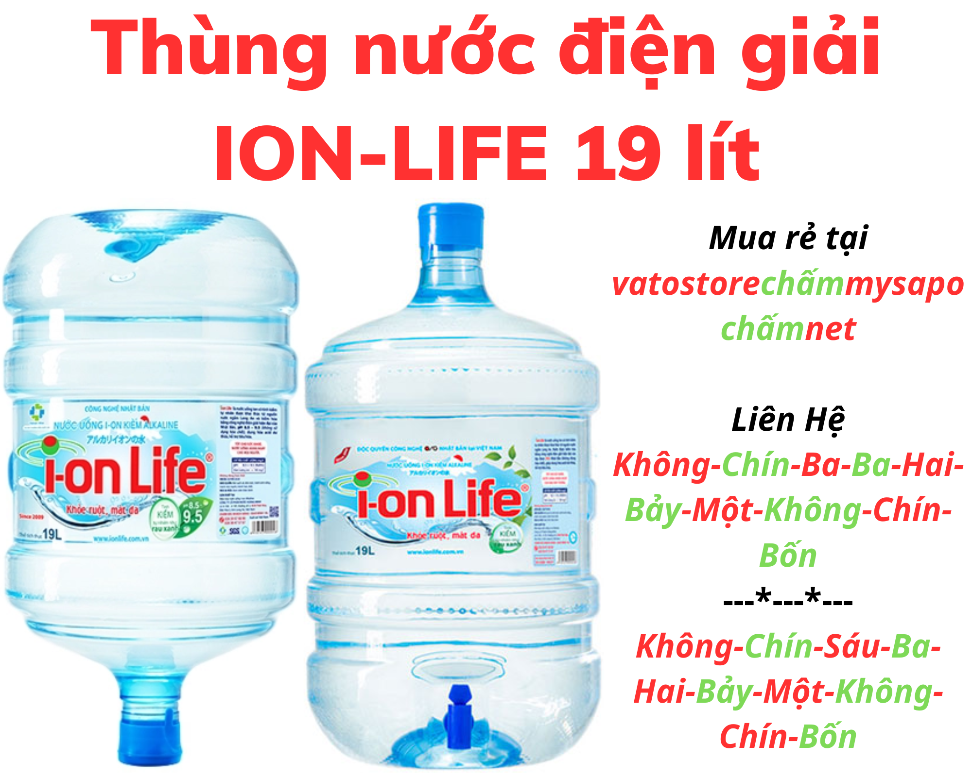 Nước điện giải ion kiềm I-ON LIFE bình 19L