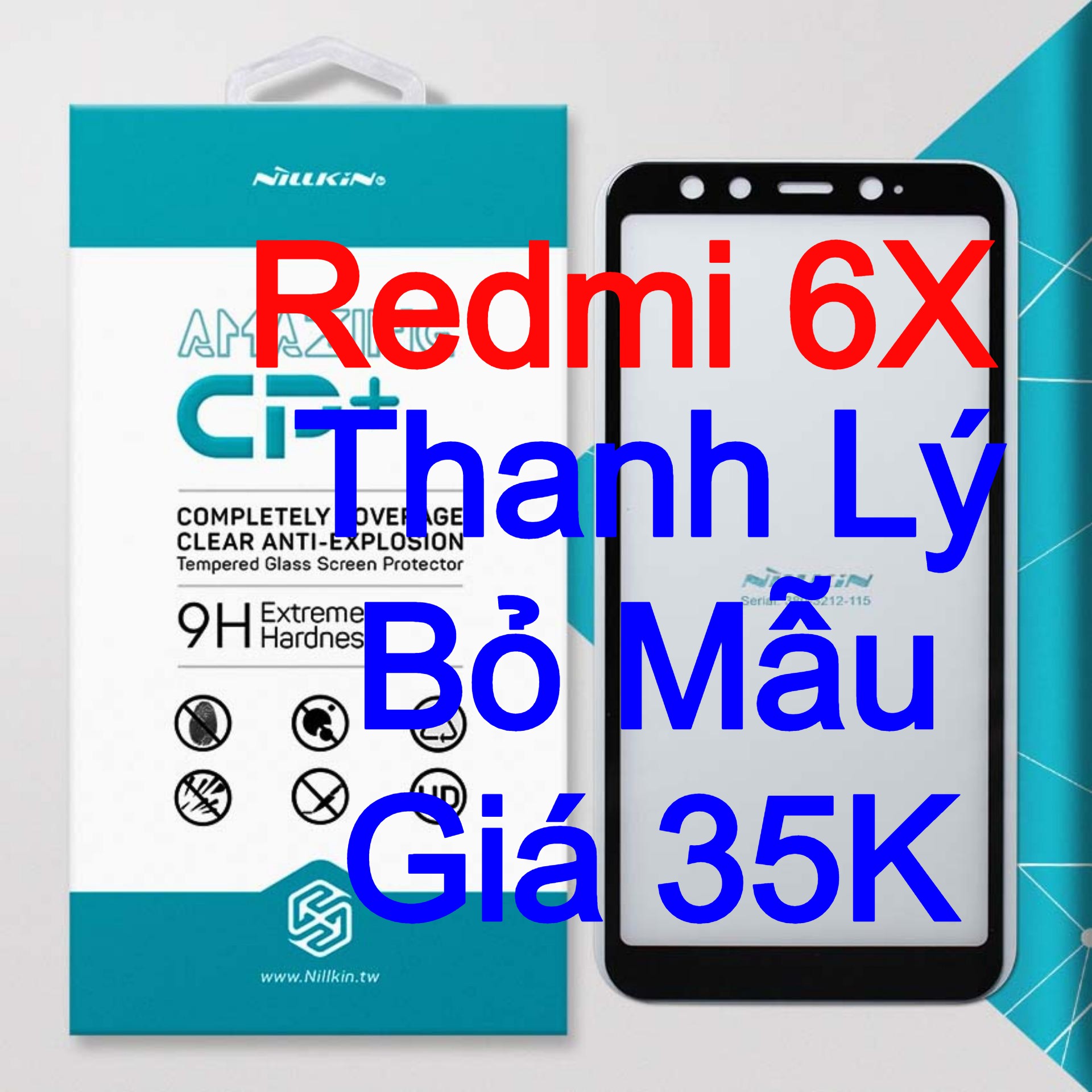 Kính cường lực Xiaomi Redmi 6X hiệu Nillkin.tw Full keo Full MH