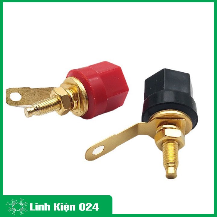 Combo 4 Jack Đấu Loa Ngắn ( 2 Đỏ, 2 Đen ) cho loa thiết bị đầu cuối