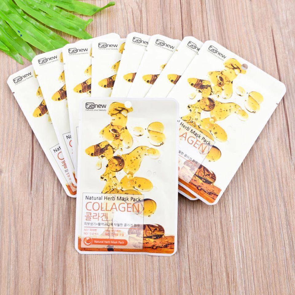 [HCM]Bộ 10 miếng mặt nạ BENEW NATURAL HERB MASK PACK COLLAGEN