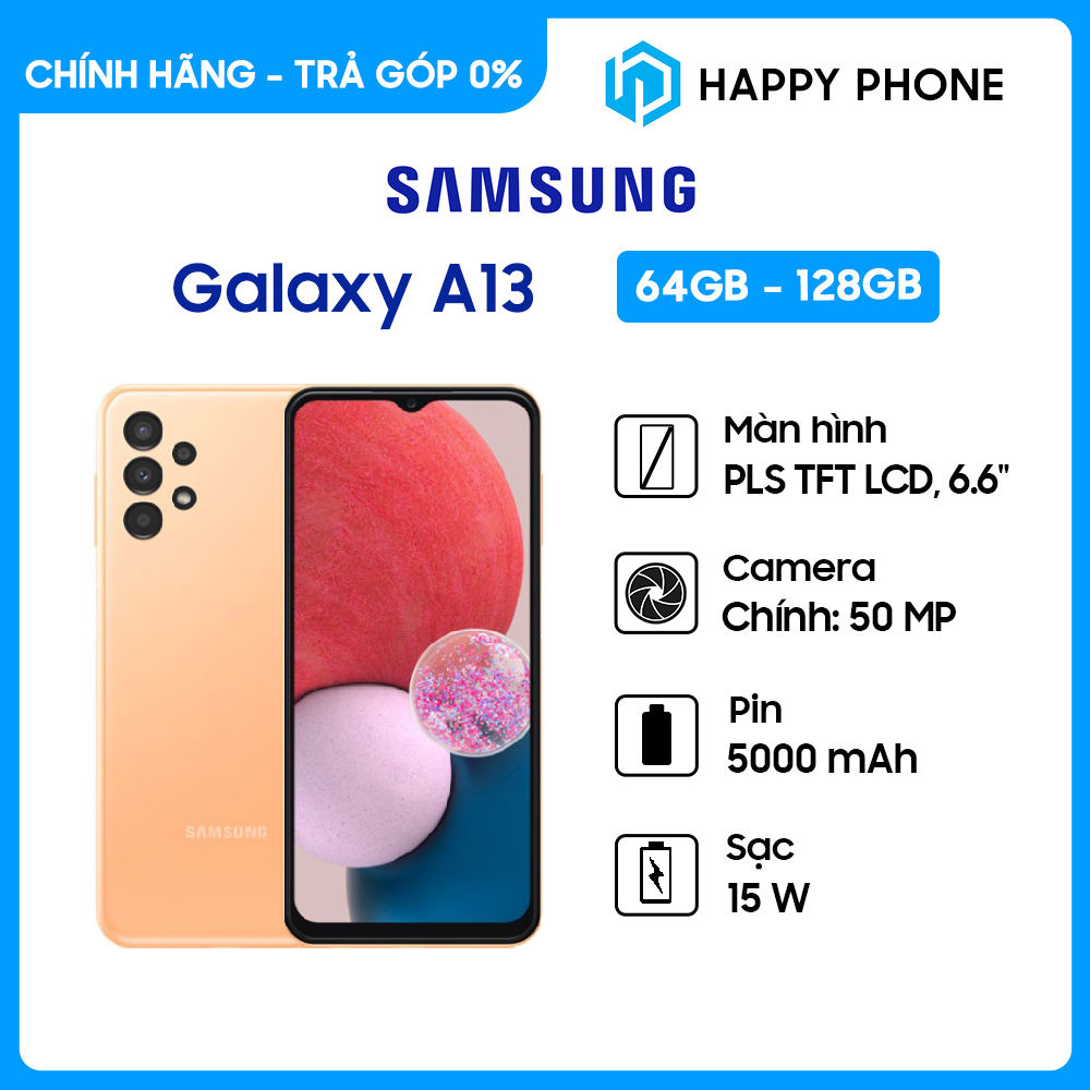 Điện Thoại Samsung Galaxy A13 (4GB/128GB) - Hàng Chính Hãng, Mới 100%, Nguyên Seal | Bảo hành 12 tháng