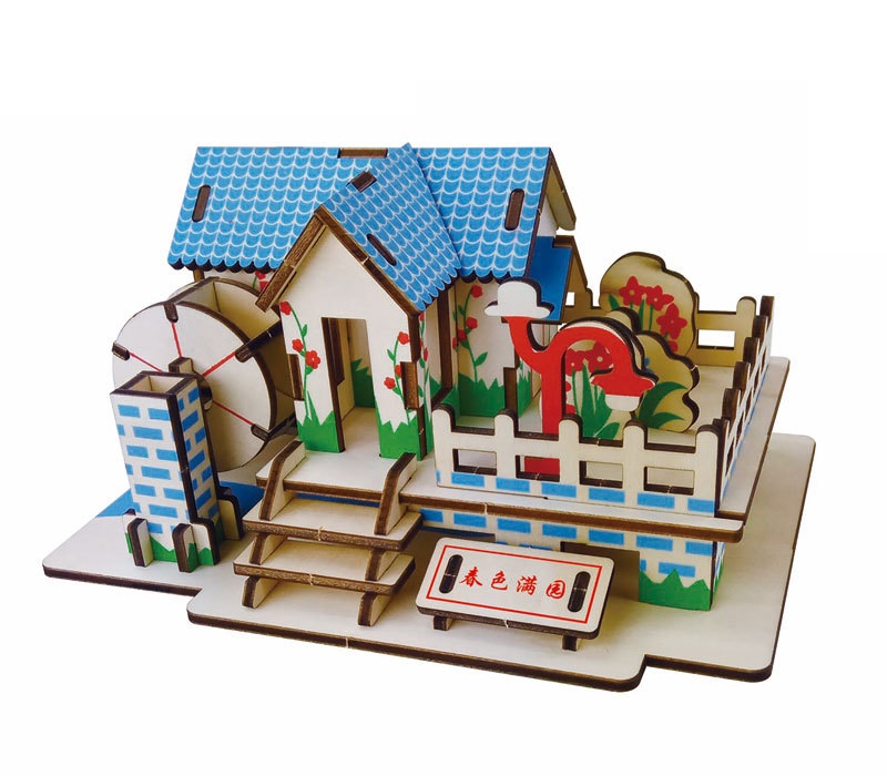 Mô Hình lắp ráp gỗ 3D - Nhà Vườn Mùa Xuân