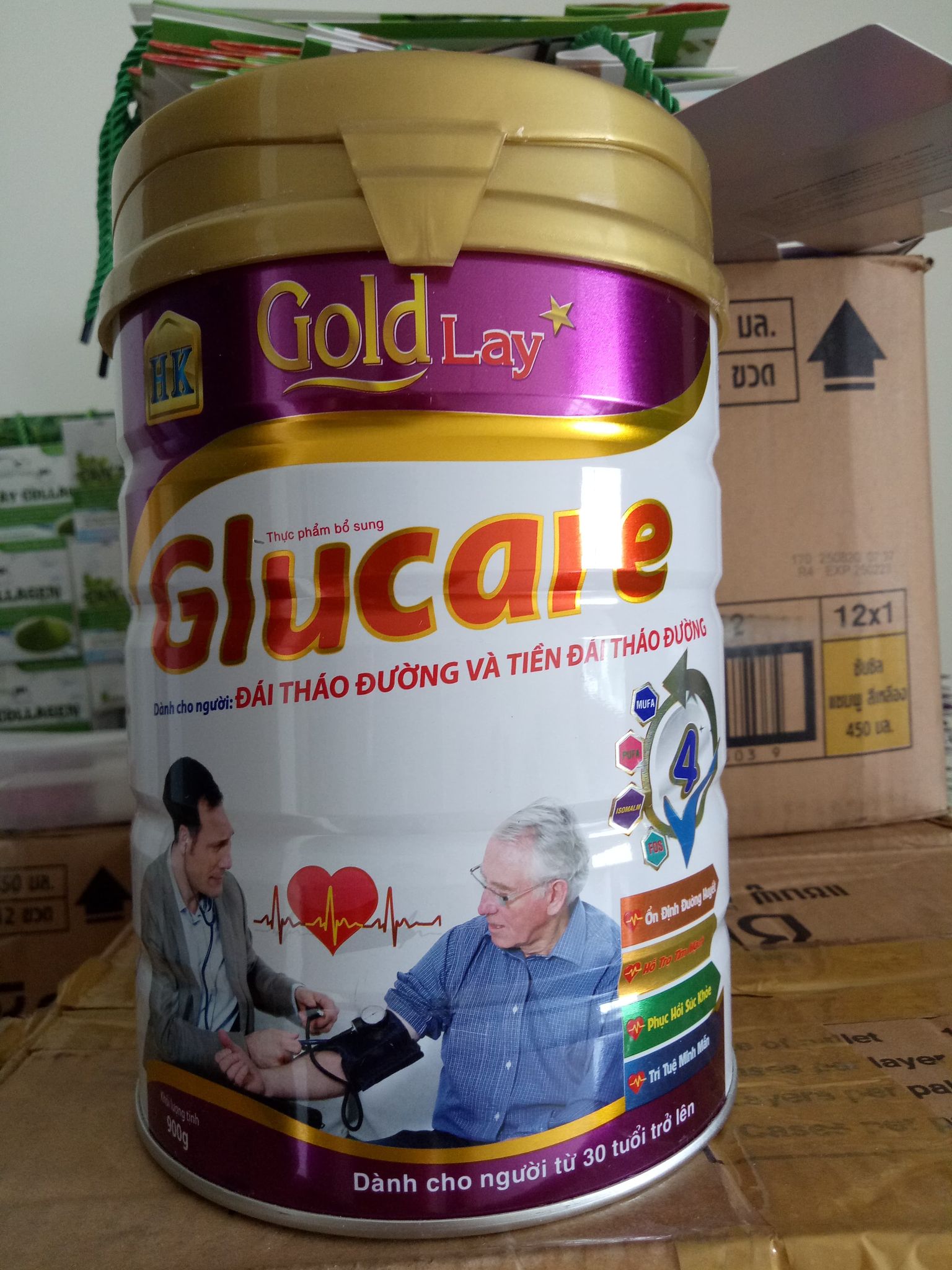 Sữa bột Glucare Goldlay 900gr dành cho người tiểu đường - Glucare Gold-lay