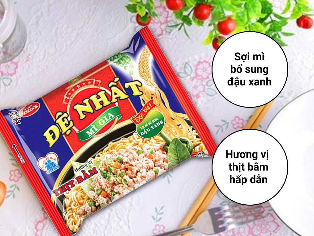 Thùng 30 gói mì Đệ Nhất thịt bằm 82g