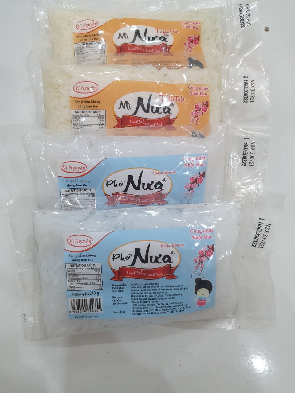 Combo 2 phở nưa 2 mì nưa vị nguyên keto das 240g- ăn kiêng - das - lowcard- giảm cân