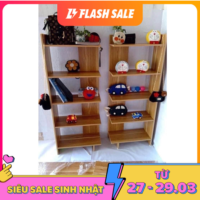 Kệ gỗ góc tường 5 tầng cao cấp. Chất liệu gỗ MDF. Kích thước: 120 x 44 x 18cm. Màu cánh rán