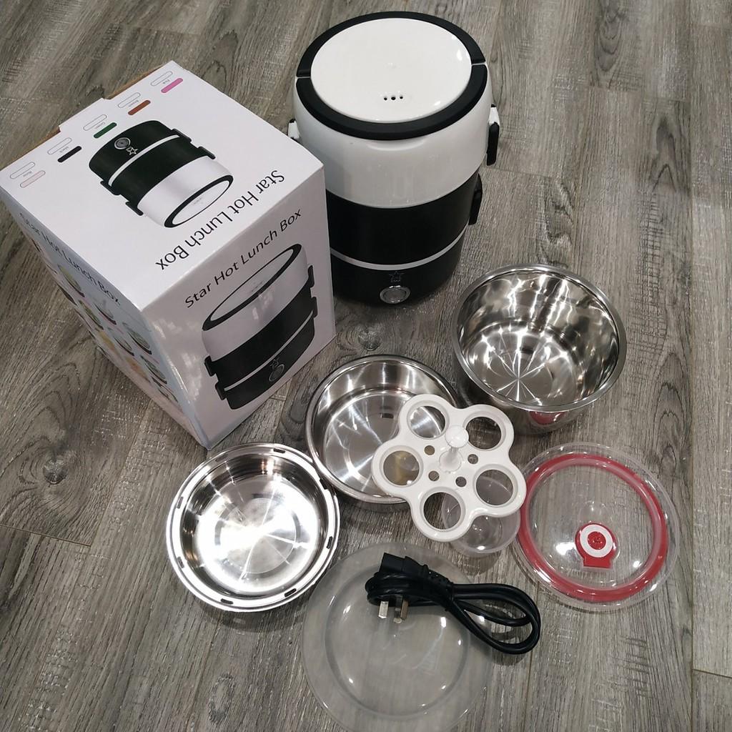 Hộp Cơm Cắm Điện Inox 3 Tầng - Sevenmart