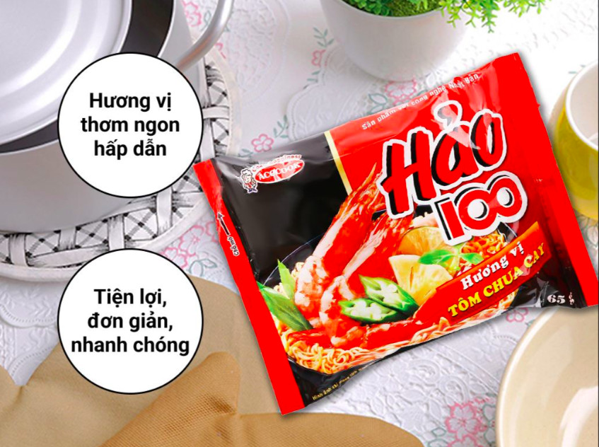 ( Thùng 30 gói ) Mì Hảo 100 tôm chua cay 65g