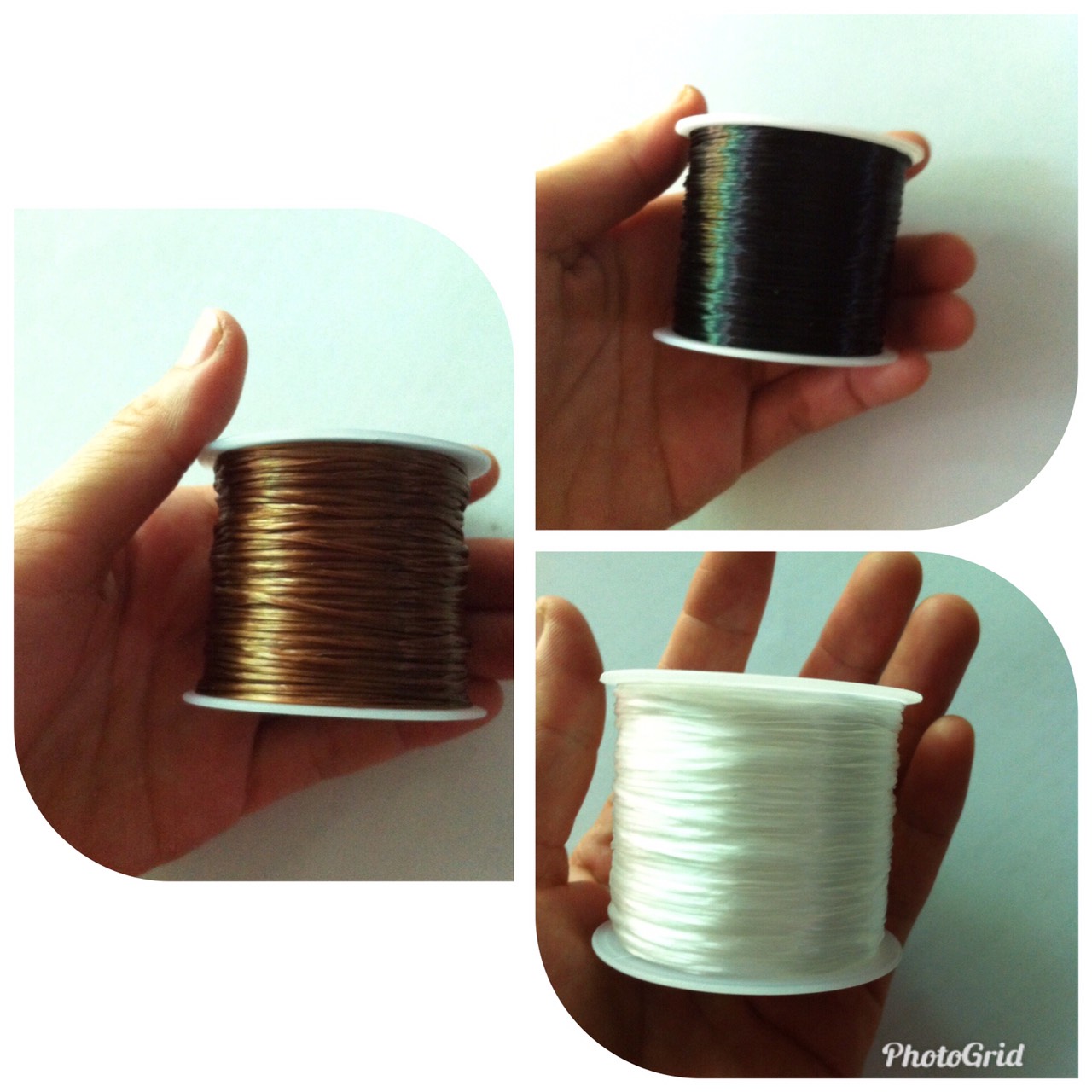 Cước tơ lụa chun co giãn xỏ hạt đá hạt gỗ phong thủy (2.2m/ đoạn)