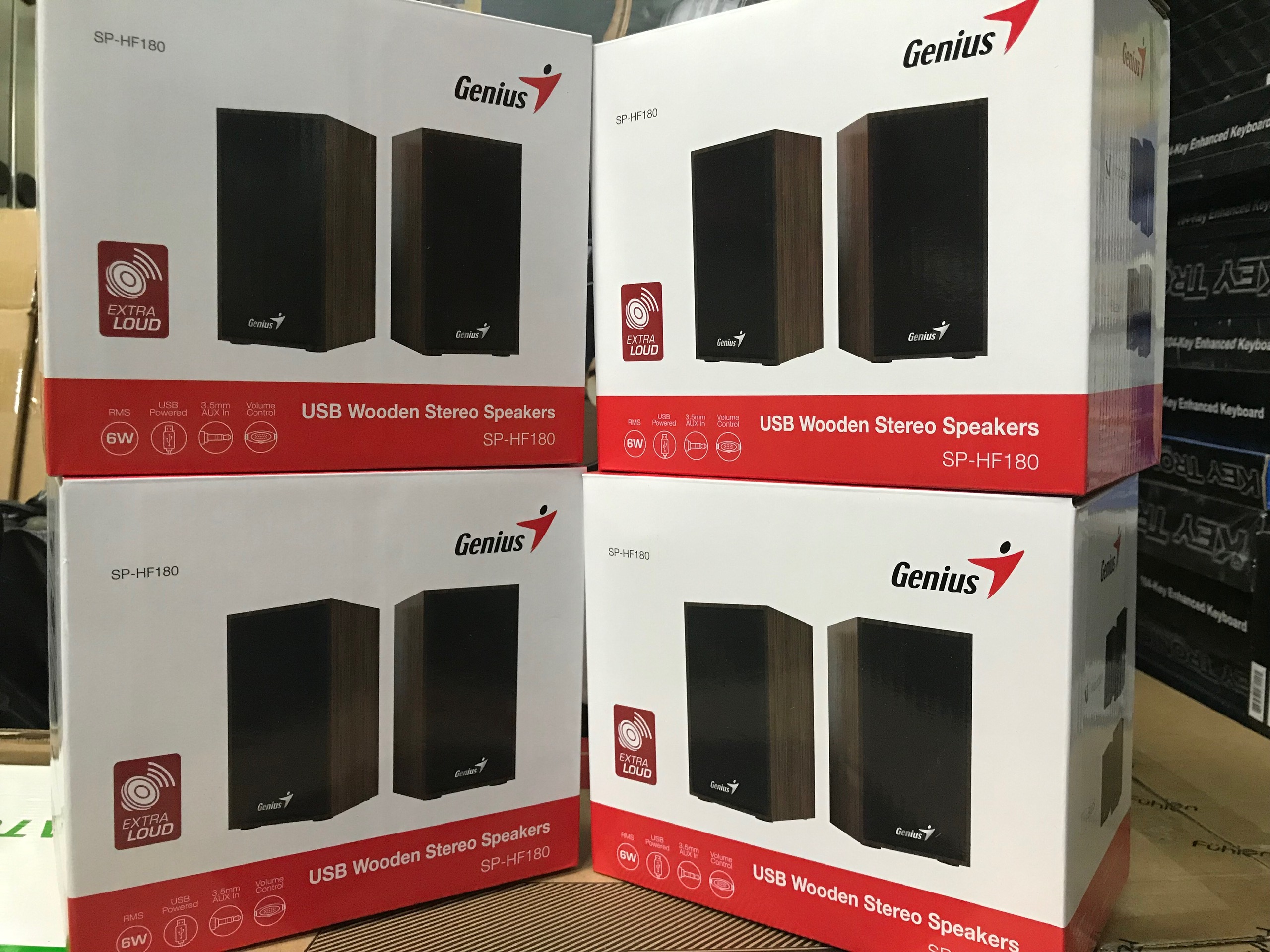 Loa Genius 2.0 SP-HF180 (Vân đen/ gỗ) mới 100%