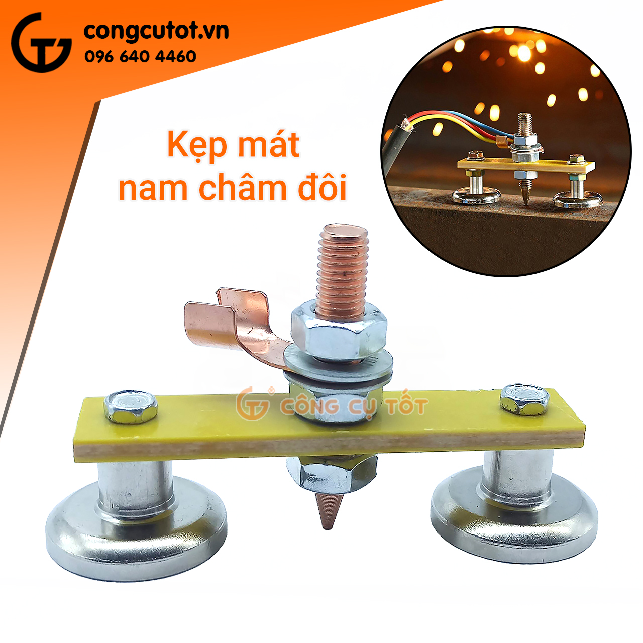 Kẹp mát máy hàn - kẹp mát nam châm đôi